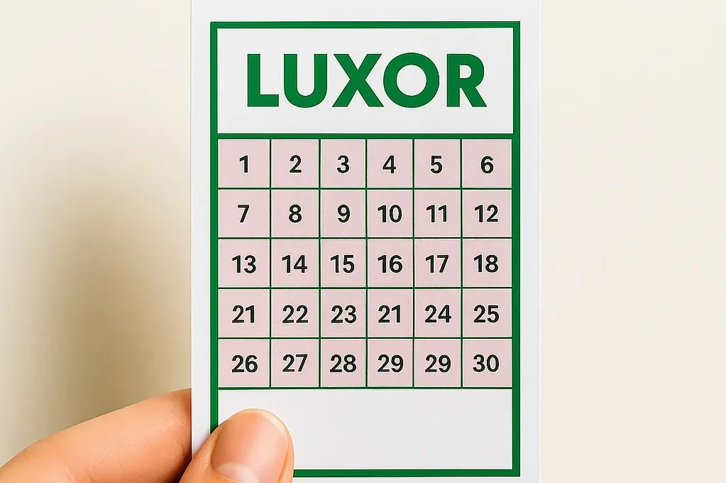 Luxor szelvény kézben – online számsorsjáték