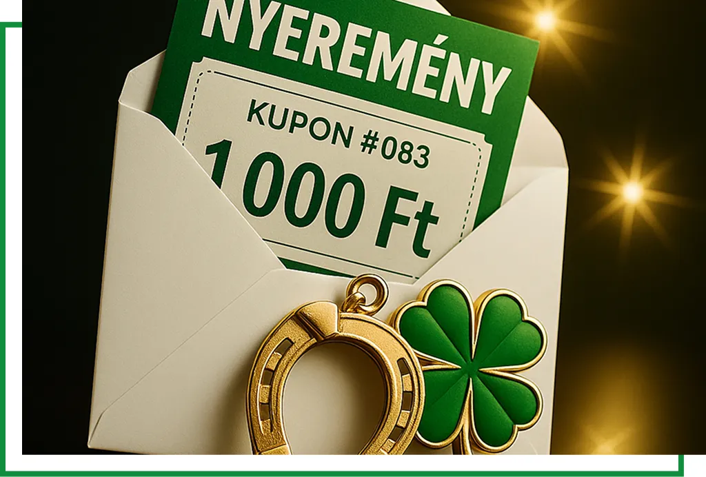 Nyeremény kupon lóherével és patkóval – szerencse és nyerési lehetőség